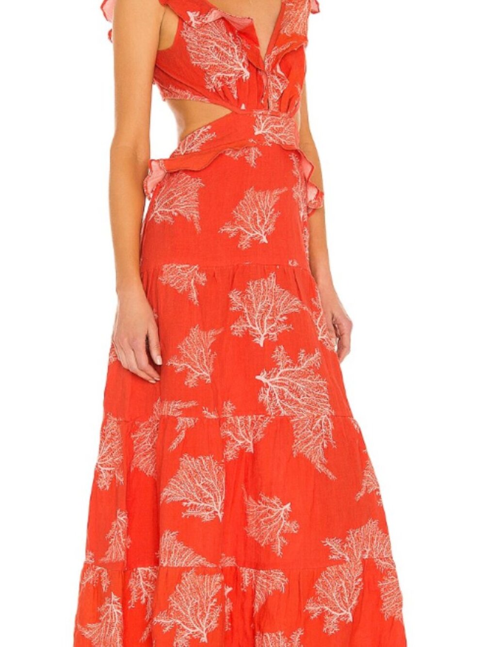 Karina Grimaldi Orange Floral Maxi Dress (XS)